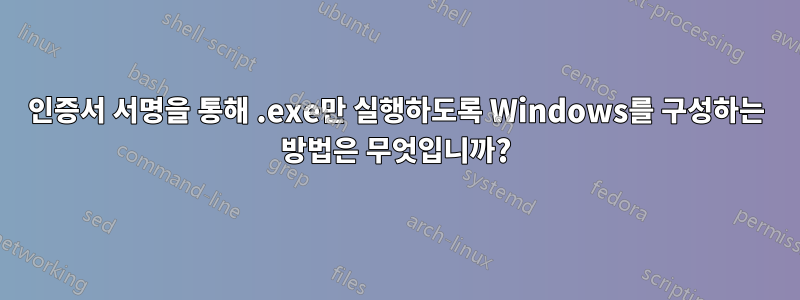 인증서 서명을 통해 .exe만 실행하도록 Windows를 구성하는 방법은 무엇입니까?