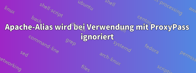 Apache-Alias wird bei Verwendung mit ProxyPass ignoriert