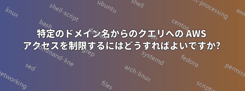 特定のドメイン名からのクエリへの AWS アクセスを制限するにはどうすればよいですか?