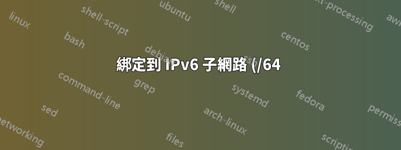 綁定到 IPv6 子網路 (/64) 的隨機 IP 不起作用
