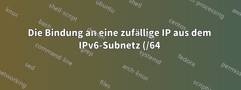 Die Bindung an eine zufällige IP aus dem IPv6-Subnetz (/64) funktioniert nicht