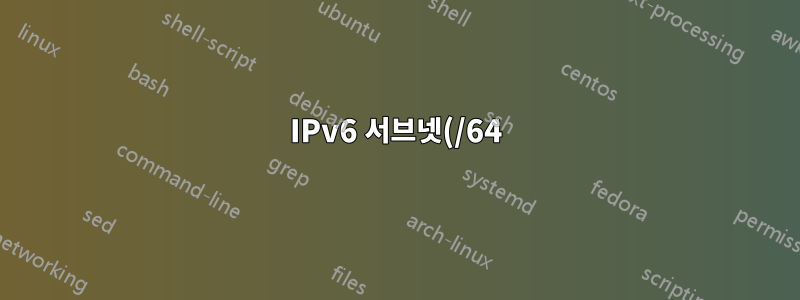 IPv6 서브넷(/64)에서 임의 IP에 대한 바인딩이 작동하지 않습니다.