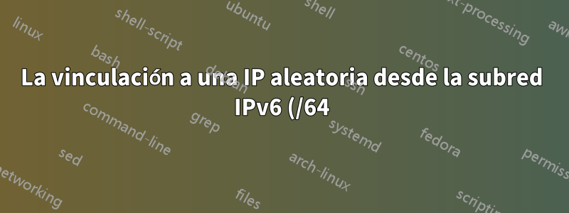 La vinculación a una IP aleatoria desde la subred IPv6 (/64) no funciona