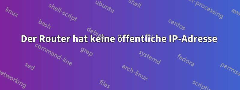 Der Router hat keine öffentliche IP-Adresse