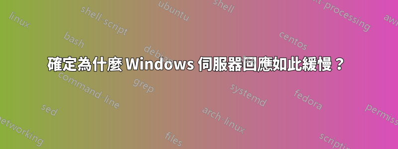確定為什麼 Windows 伺服器回應如此緩慢？