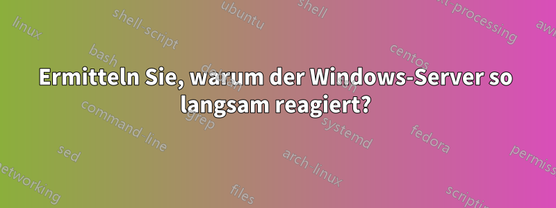 Ermitteln Sie, warum der Windows-Server so langsam reagiert?