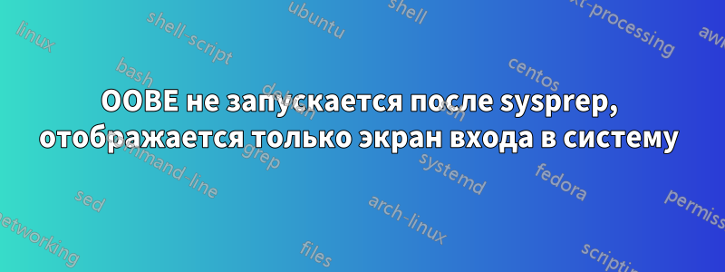 OOBE не запускается после sysprep, отображается только экран входа в систему