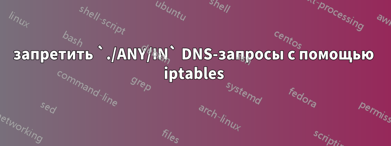 запретить `./ANY/IN` DNS-запросы с помощью iptables