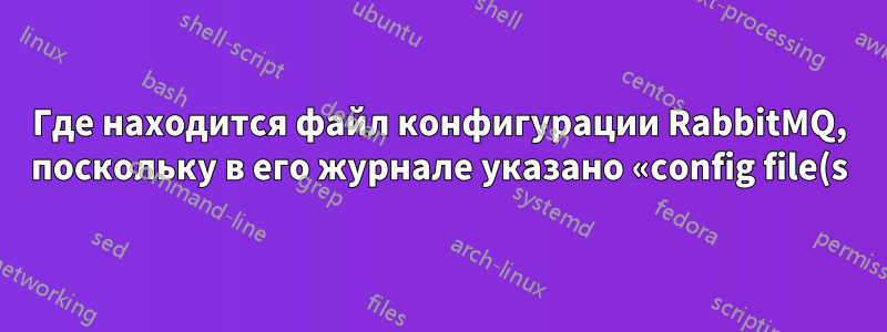 Где находится файл конфигурации RabbitMQ, поскольку в его журнале указано «config file(s) : (none)»
