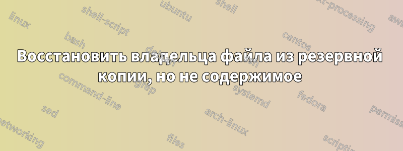 Восстановить владельца файла из резервной копии, но не содержимое