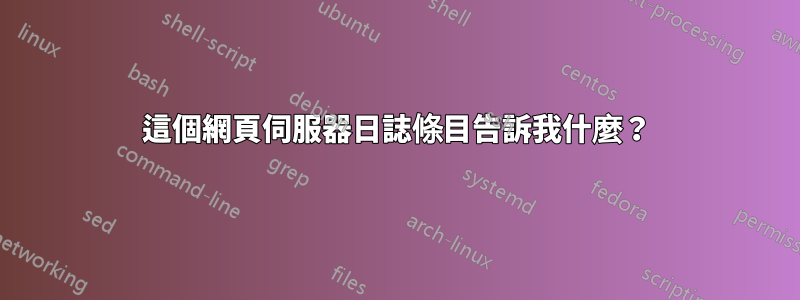這個網頁伺服器日誌條目告訴我什麼？