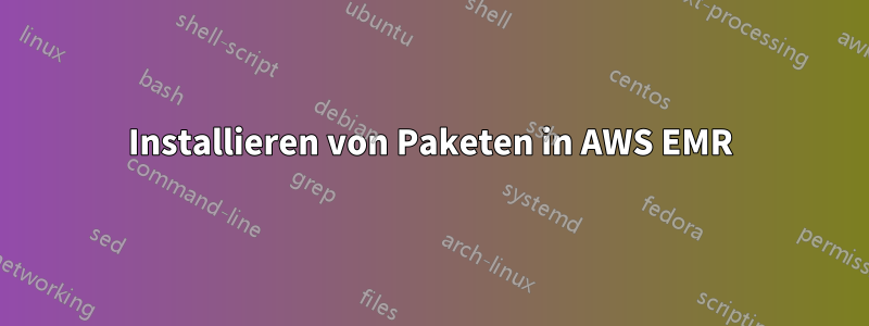 Installieren von Paketen in AWS EMR