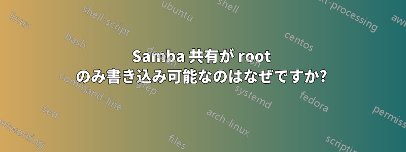 Samba 共有が root のみ書き込み可能なのはなぜですか?