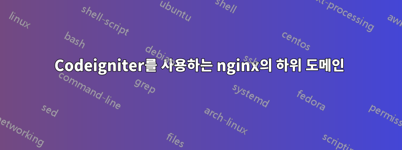 Codeigniter를 사용하는 nginx의 하위 도메인