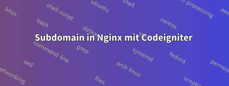 Subdomain in Nginx mit Codeigniter