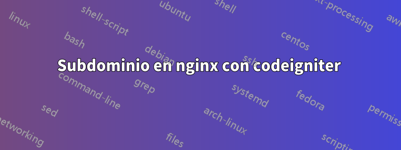Subdominio en nginx con codeigniter