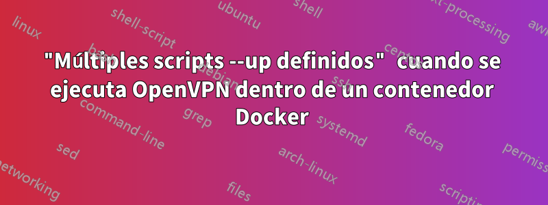 "Múltiples scripts --up definidos" cuando se ejecuta OpenVPN dentro de un contenedor Docker