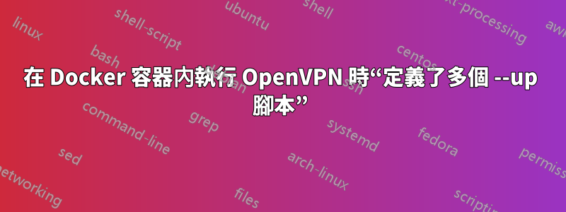 在 Docker 容器內執行 OpenVPN 時“定義了多個 --up 腳本”