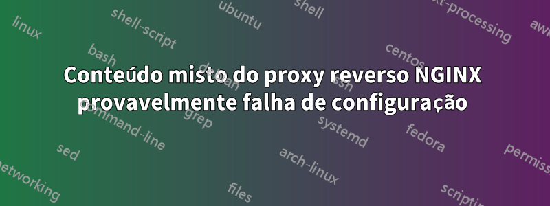 Conteúdo misto do proxy reverso NGINX provavelmente falha de configuração