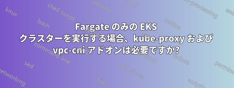 Fargate のみの EKS クラスターを実行する場合、kube-proxy および vpc-cni アドオンは必要ですか?