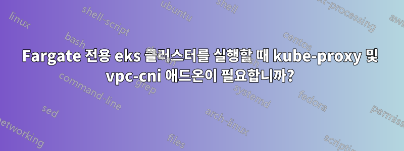 Fargate 전용 eks 클러스터를 실행할 때 kube-proxy 및 vpc-cni 애드온이 필요합니까?