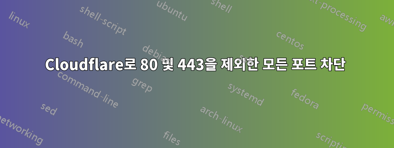 Cloudflare로 80 및 443을 제외한 모든 포트 차단