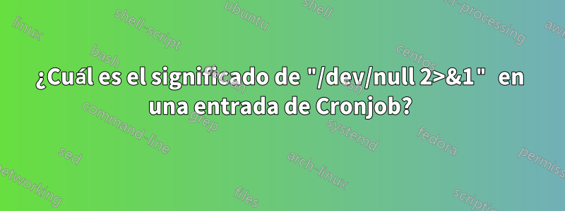 ¿Cuál es el significado de "/dev/null 2>&1" en una entrada de Cronjob?