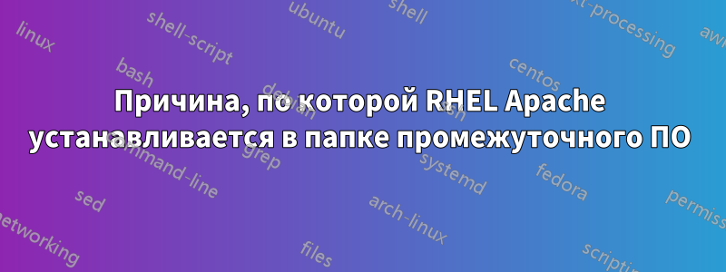 Причина, по которой RHEL Apache устанавливается в папке промежуточного ПО