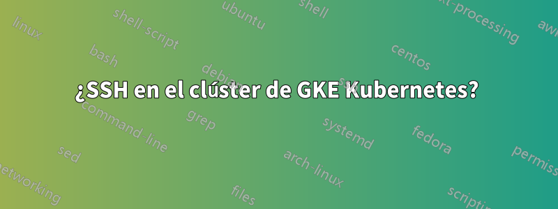 ¿SSH en el clúster de GKE Kubernetes?