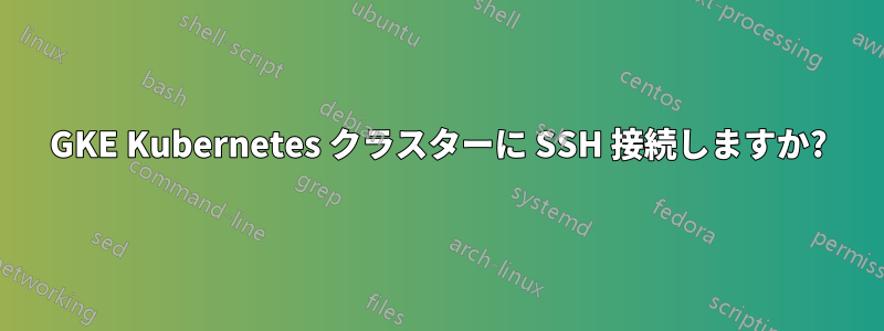 GKE Kubernetes クラスターに SSH 接続しますか?