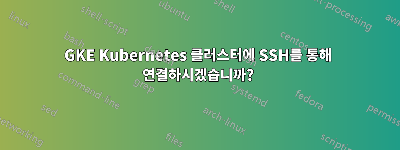GKE Kubernetes 클러스터에 SSH를 통해 연결하시겠습니까?