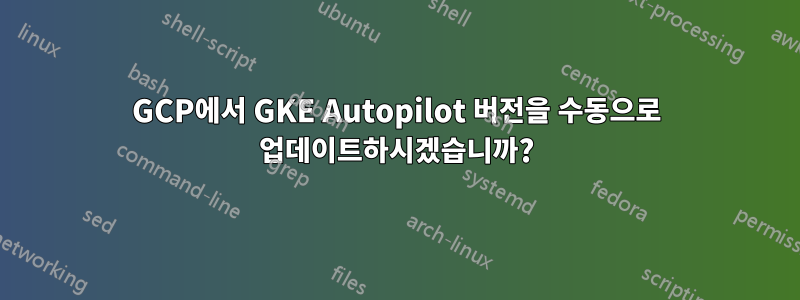 GCP에서 GKE Autopilot 버전을 수동으로 업데이트하시겠습니까?