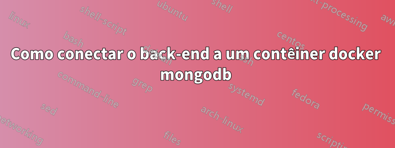 Como conectar o back-end a um contêiner docker mongodb