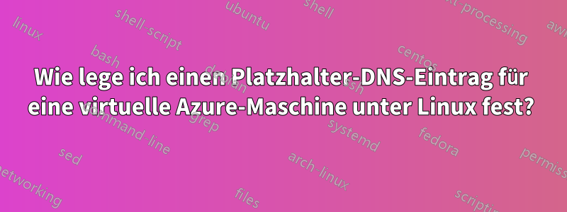 Wie lege ich einen Platzhalter-DNS-Eintrag für eine virtuelle Azure-Maschine unter Linux fest?