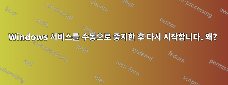 Windows 서비스를 수동으로 중지한 후 다시 시작합니다. 왜?
