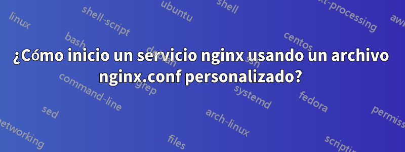 ¿Cómo inicio un servicio nginx usando un archivo nginx.conf personalizado?