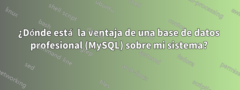 ¿Dónde está la ventaja de una base de datos profesional (MySQL) sobre mi sistema?