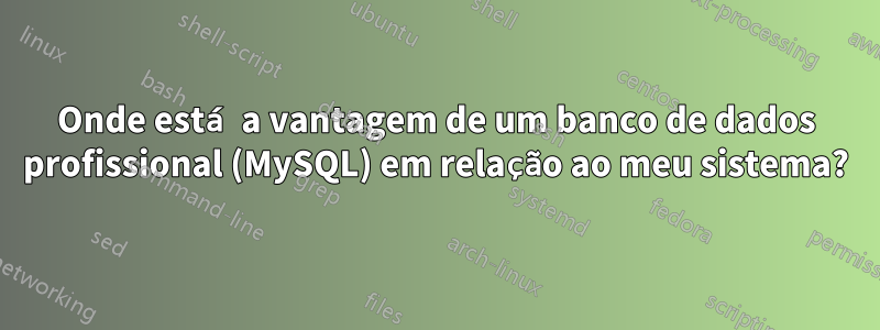 Onde está a vantagem de um banco de dados profissional (MySQL) em relação ao meu sistema?
