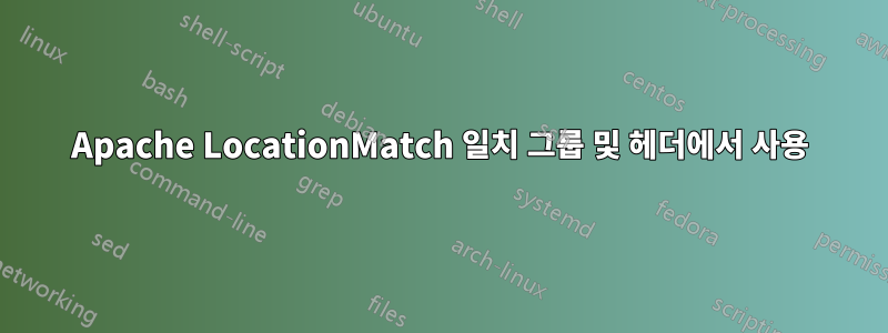 Apache LocationMatch 일치 그룹 및 헤더에서 사용