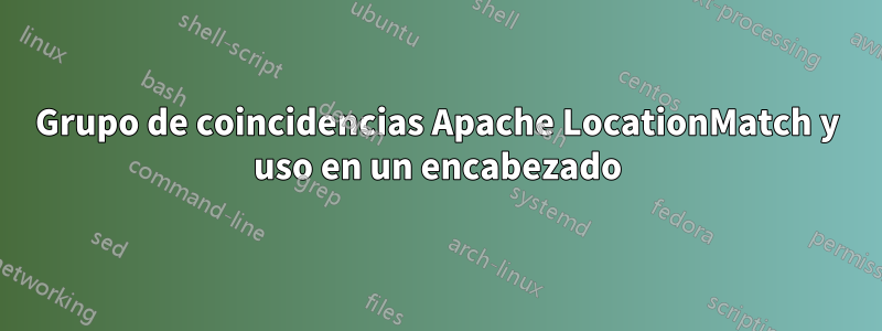Grupo de coincidencias Apache LocationMatch y uso en un encabezado