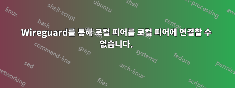 Wireguard를 통해 로컬 피어를 로컬 피어에 연결할 수 없습니다.