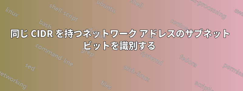 同じ CIDR を持つネットワーク アドレスのサブネット ビットを識別する 