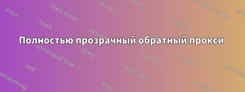 Полностью прозрачный обратный прокси