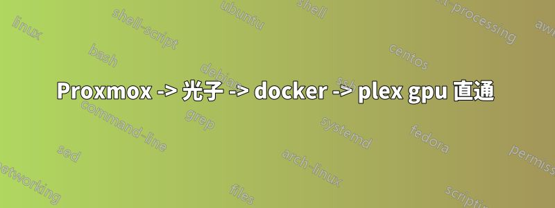 Proxmox -> 光子 -> docker -> plex gpu 直通