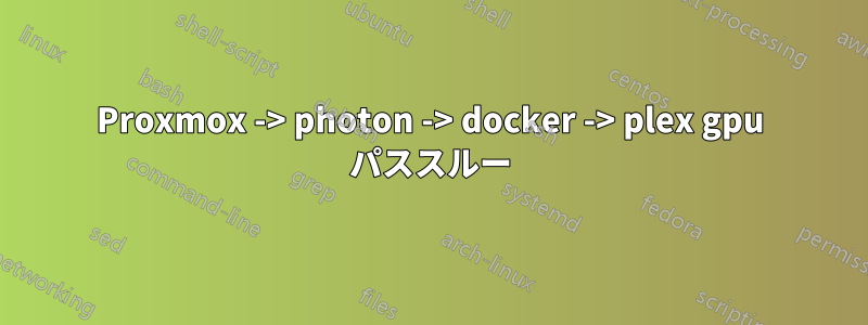 Proxmox -> photon -> docker -> plex gpu パススルー