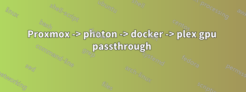 Proxmox -> photon -> docker -> plex gpu passthrough