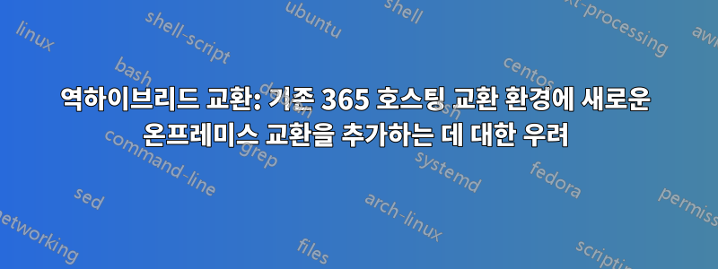 역하이브리드 교환: 기존 365 호스팅 교환 환경에 새로운 온프레미스 교환을 추가하는 데 대한 우려