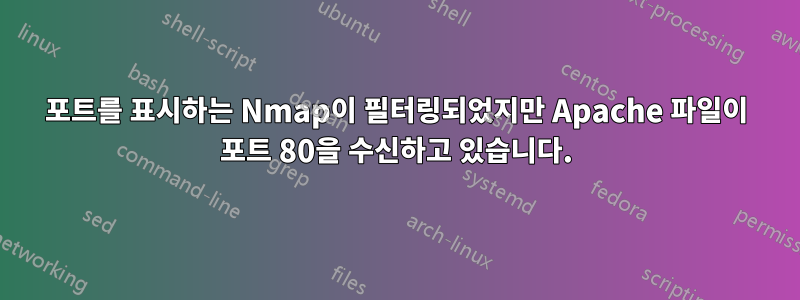 포트를 표시하는 Nmap이 필터링되었지만 Apache 파일이 포트 80을 수신하고 있습니다.