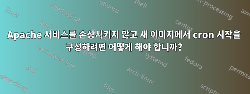 Apache 서비스를 손상시키지 않고 새 이미지에서 cron 시작을 구성하려면 어떻게 해야 합니까?