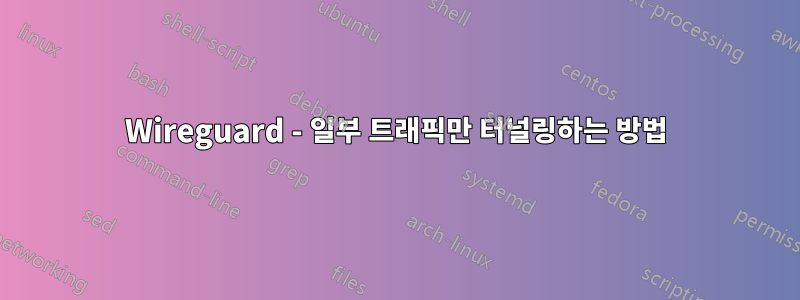 Wireguard - 일부 트래픽만 터널링하는 방법